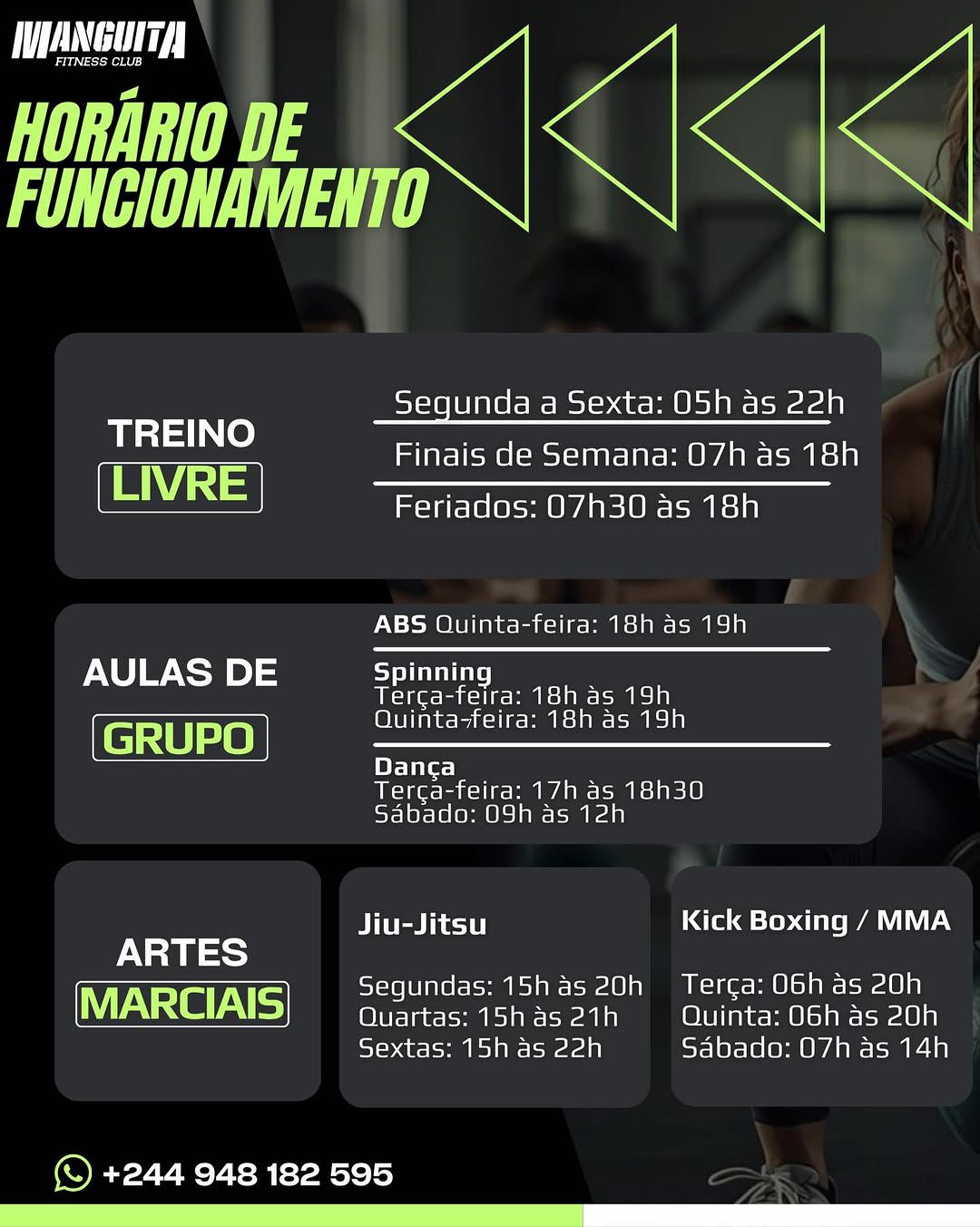 Horarios e atividades